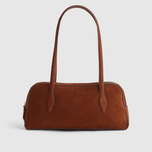 NEW Madewell Top-Zip Shoulder Bag in Soft Mahogany Suede NW382 $158 - Picture 2 of 12